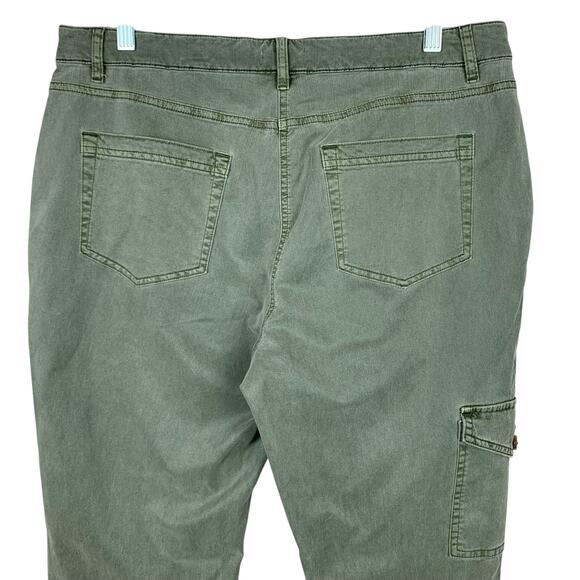 New J Jill Cargo Pants Washed Green Stretchy Women's 14P Petite - Picture 5 of 10